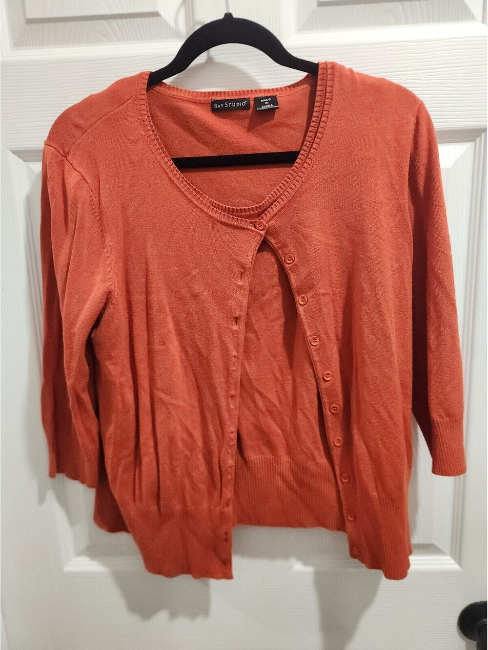 Bay Studio Women's Orange Rayon Nylon Sweater Set - Large
